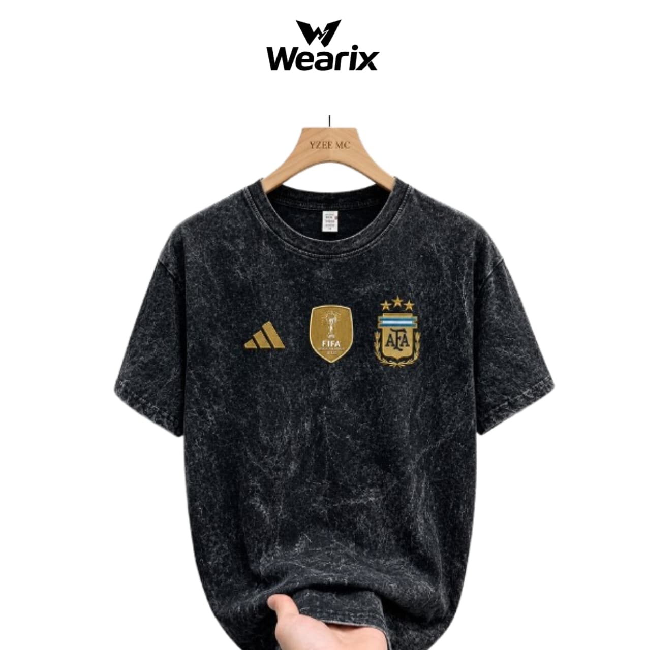 Argentina Customize Acid Wash Dropsholder T-shirt